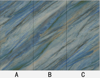 Dalles PVC grand format A2-261 1200x3000mm effet marbre bleu moderne veiné gauche-droite continu pour revêtement mural intérieur