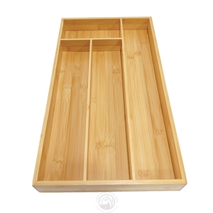 4-Khe Cắm 100% Tre Đồ Dùng Ngăn Kéo Tổ Chức Bạc/Flatware/Bộ Đồ Ăn Nhà Bếp/Phòng Tắm/Phòng Khách Không Gian Công Cụ - Product Image 5