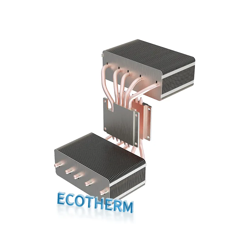 Ecotherm 40mm 400w 250mm 400mm 500mm 510 piles d'ailettes led tuyau en cuivre Peltier dissipateur thermique led dissipateur thermique led dissipateur thermique