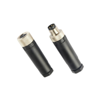 Connecteur d'Aviation M8 DIN 3 broches 4 broches Assemblage Prise Mâle Femelle Droite Sertissage Code A IP67/IP68 Étanche 24AWG Capteur