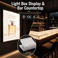 Panel de Luz LED UL ETL Fácil de Instalar, 320 LED, Corte por LED, 24v, Lámina de Luz LED Flexible y Cortable para Cajas de Luz y Encimeras