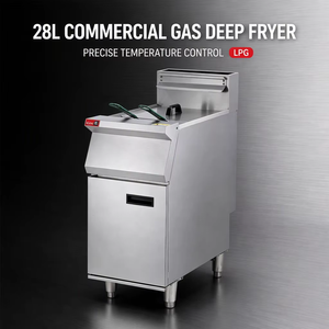 <span class=keywords><strong>Friteuse</strong></span> professionnelle sur pied de 28 L, à <span class=keywords><strong>gaz</strong></span>, avec contrôle de la température, pour restaurant - Product Image 2