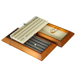 Nouvel arrivage de bijoux accessoires d'affichage de diamant pierre précieuse plateau en bois massif <span class=keywords><strong>perle</strong></span> perles rondes plaque de visualisation - Product Image 2