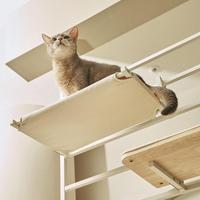2025 Nouveau design de meubles modernes de luxe pour chats Vente en gros Support en bois de haute qualité avec cadre en métal Perçage mural Offre Spéciale chat