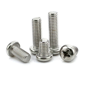 304 Stainless Steel Pan Head Machine <b>Screws</b> M2 M2.5 <b>M3</b> M4 M5 M6 Metric Standard Thread Plain Finish - Product Image 1