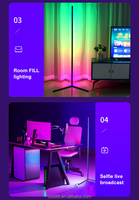 Lampe d'angle LED moderne nordique Chuse, RGB, télécommande, ambiance contemporaine, lampe sur pied pour usage au bureau