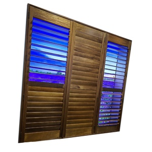 Chất lượng cao bằng gỗ ngoài trời màn trập trang trí tường khung cửa sổ với cửa chớp Bảng gỗ để sử dụng ngoài trời - Product Image 4