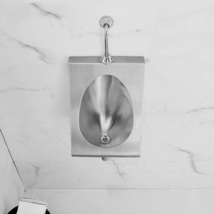 <span class=keywords><strong>Urinoir</strong></span> mural en acier inoxydable 304, équipement de toilettes commerciales, anti-odeur, siphon en S, moderne, noir et argent, pour bars et KTV - Product Image 5