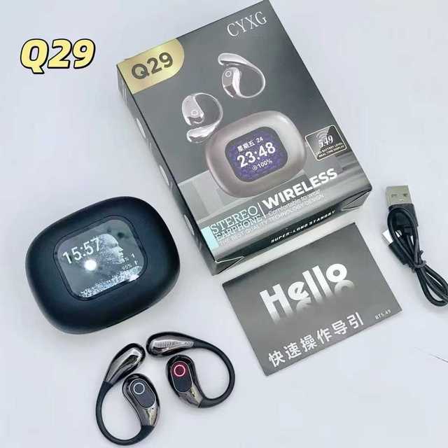 Sports Earbuds Q29 Stereo OWS Open Bone Conduction Gaming Tws with Touch Screen Wireless Headphone Running Low Latency Earphones