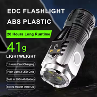 Linterna LED Portátil Recargable por USB, Multifuncional, de Plástico, para Exteriores, Camping, Mini Linterna Ultra Brillante, Linterna de Bolsillo EDC