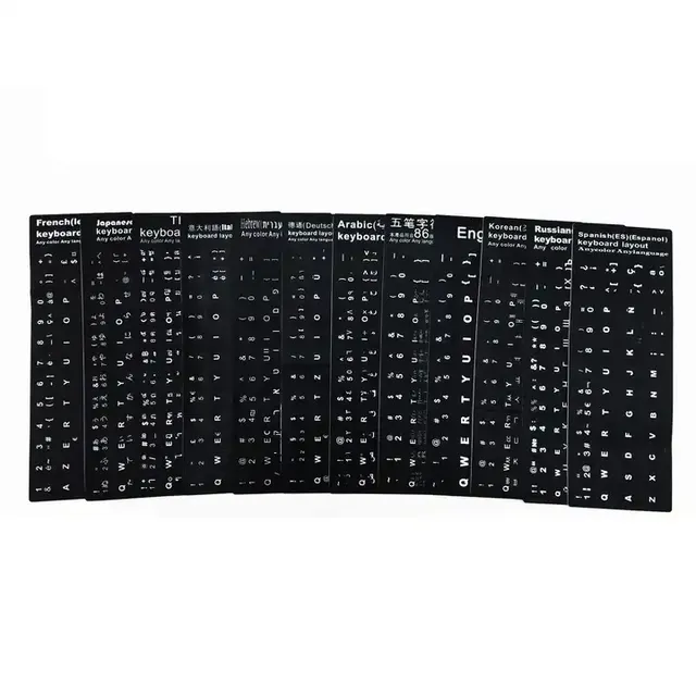 Laptop Keyboard Stickers OEM Small Language Keyboard Stickers Spanish Arabic French Keyboard Stickers of Laptop