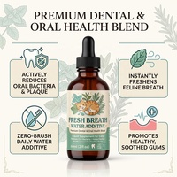 Complément Liquide Premium pour Soins Bucco-Dentaires Félin 60ml – Rafraîchisseur d'Haleine pour Chat – Favorise des Gencives Saines – Réduit les Bactéries Buccales – Marque Privée