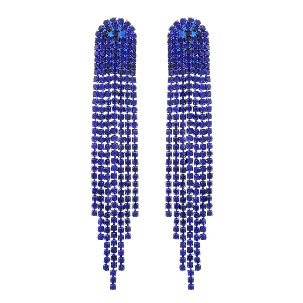 Kaiei – boucles d'oreilles pendantes pour femmes, 3 couleurs, mode élégante, luxe, géométrique, mariage, bleu saphir, longues, 2022