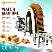 Machine à gaufres commerciale, machine à biscuits, contrôle PLC, acier inoxydable, CE