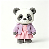 Peluche Panda Kawaii Doux et Moelleux avec Manteau Violet – Cadeau Idéal – Compagnon en Peluche Panda
