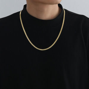 Cadena Cubana Encriptada de 4 mm, Joyería Hip Hop, Collar de Acero Inoxidable para Hombre, Marca de Moda, Chapado en Oro, Cadena Cubana de 4 Lados - Product Image 4