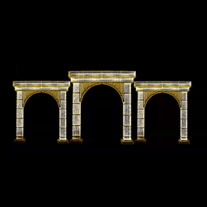 Nuevo Diseño de Arco de Boda en Acrílico y Plástico Color Oro Mate y Plata Pulida para Decoración de Escenarios de Boda - Product Image 1
