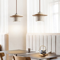 Lustre LED réglable en hauteur pour chambre à coucher, blanc chaud, intensité variable, style vintage, mi-siècle, Wabi-Sabi, éclairage de bar