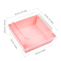 Boîte de boulangerie cupcake rose personnalisée jetable alimentaire gâteau sandwich au chocolat macaron couvercles transparents 16x11x2.5 boîtes pour desserts