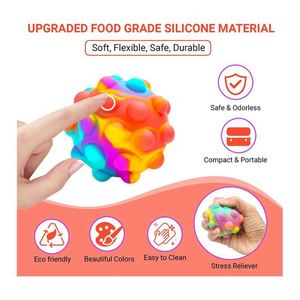Wholesale Custom Logo Sensory Kids Fidget <b>Popper</b> Silicone <b>Stress</b> <b>Relief</b> Squeeze Toys for 5 to 7 Years Adults and Unisex - Product Image 4