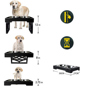 Tempat Makan Anjing Terangkat 3 Tingkat Ketinggian yang Dapat Disesuaikan dengan Mangkuk Makanan Lambat untuk Anjing dan Hewan Peliharaan Ukuran Kecil, Sedang, dan Besar - Product Image 2
