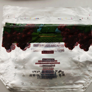 Bolsa de Almacenamiento de Frutas de Calidad Supermercado, Plástico Permeable al Aire de Grado Alimenticio con Orificio para Colgar y Deslizador para Exhibición - Product Image 3