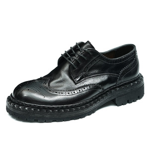 Chaussures Oxford Richelieu décontractées britanniques de haute qualité en cuir véritable pour hommes, fabriquées à la main, style rétro intemporel, bout fermé, été - Product Image 6