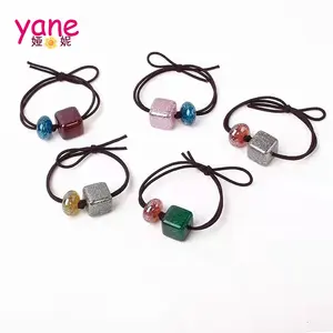 Japanese and Korean small fresh plain acrylic beads knot rubber band sweet hair accessories
