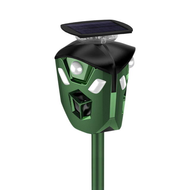 2020 3 Face Scarecrow Outdoor Ultrasonic Animal Deterrent Repeller Solar Powered Elephant/Cat/Wild Pig/Bird/Monkey Repeller