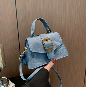 กระเป๋าสะพายไหล่สีพื้นขายส่ง, กระเป๋าสะพายไหล่ผู้หญิง, กระเป๋าถือทรงสี่เหลี่ยมคางหมูสำหรับผู้หญิง - Product Image 2