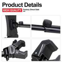 Support de téléphone et tablette HEBIKUO M-07 en ABS noir, prix usine, fixation facile par pince plate pour tous les supports d'instruments