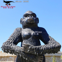 Modèle de Kingkong de gorille animatronique d'intérieur pour les parcs de trampoline d'aventure Simulation de parc à thème en métal en fibre de verre pour les maisons de jeu