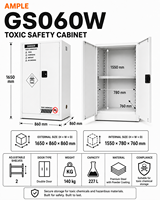 Armoire de sécurité pour produits chimiques dangereux 227L (60 gallons) blanche à double porte en acier pour l'école, l'hôpital et l'approvisionnement industriel