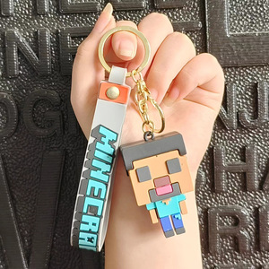 Character <b>Keychain</b> Cartoon Pixel Figure Carabiner Plastic Pendant Lightweight Art Collectible - Product Image 5