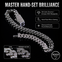 Bracelet cubain en zircone cubique baguette, bijoux hip-hop, bracelet personnalisé en moissanite plaqué or 14 carats, prix fabricant