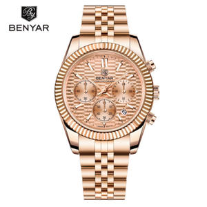 BENYAR montre-bracelet à quartz de sport pour hommes BY-S001 nouveau calendrier en acier à six broches mode lumineuse ciblée pour les amateurs de sport - Product Image 4