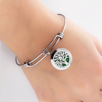 Bracelet magnétique en acier inoxydable 316l, 20mm, aromathérapie, réglable, uni, diffuseur d'huiles essentielles et d'arôme, médaillon