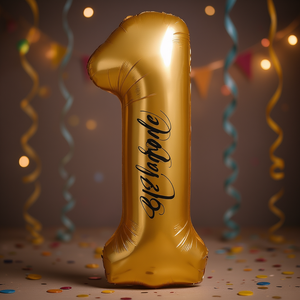 Ballon Chiffre 1 Doré 1M Champagne en Aluminium Gonflable à l'Hélium pour Décoration de Fête - Product Image 2