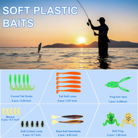 Leurres de pêche Tackle Box Kit de pêche à l'achigan comprenant un leurre animé Crankbaits Spinnerbaits Worms en plastique souple Topwater Leurres Hook