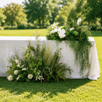 Arrangement de fleurs artificielles réalistes passerelle pour mariages guirlande de verdure faite à la main avec chemin de fleurs d'allée forestière sauvage