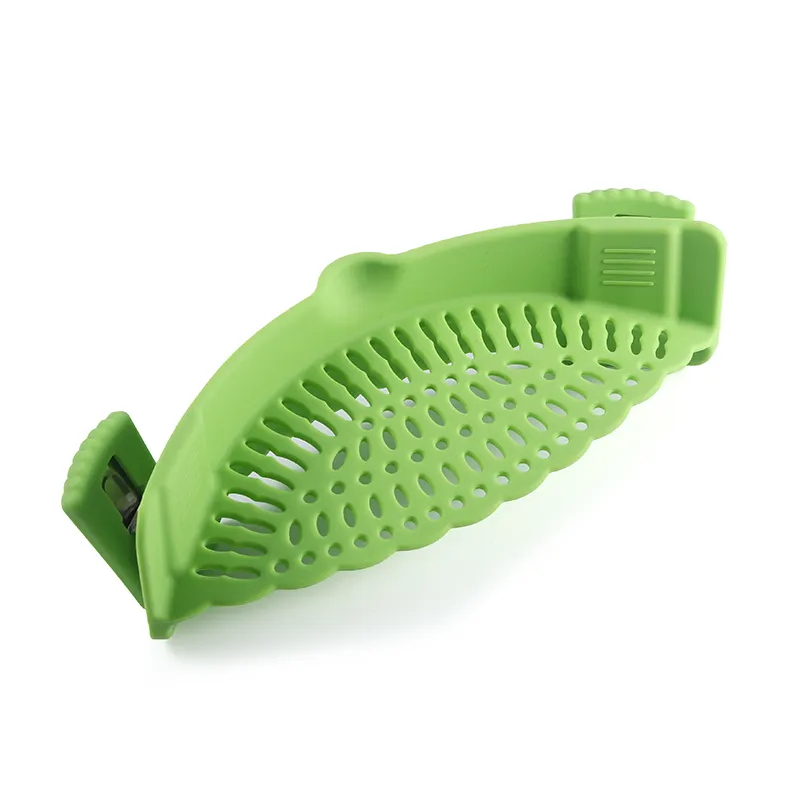 Passoire à pot réglable en silicone clip sur casseroles et poêles en silicone snap n strain pot passoire et passoire à pâtes