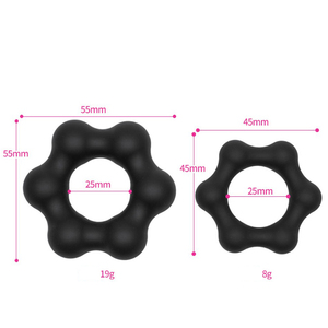 Con no vibrador y dos colores y dos tamaños de anillo para pene Sex Roys para hombres - Product Image 3