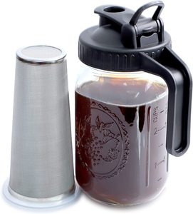 Cold Brew Coffee Maker Coffee Strainer Stainless Steel Mesh Filter Wide Mouth Mason Jar Flip Lid with handle