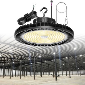 Luminaria industrial tipo UFO con gancho de conexión para estacionamientos de aeropuertos, graneros, supermercados y tiendas minoristas. En stock en EE. UU. y Canadá. Luces e iluminación. - Product Image 1