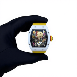 Nuevo Reloj Mecánico Luminoso de Lujo de Alta Calidad, Resistente al Agua, Movimiento Automático, Cerámica Blanca, Oro Rosa, Esqueleto, Diseño Sonriente - Product Image 1