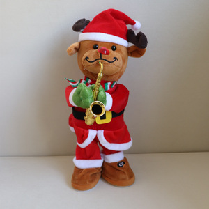 Hot Sale <b>Singing</b> and Dancing Recorded Stress Relief Christmas Tree Old Man Elk Doll Electric Stuffed <b>Toy</b> Christmas Gift - Product Image 4