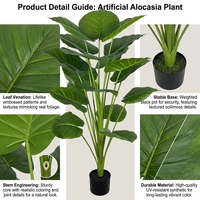 Plante artificielle Scindapsus de 120 cm, fausse plante bonsaï verte, plante artificielle pour la décoration intérieure de la maison et du jardin