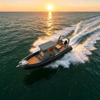 Bateau pneumatique de pêche en haute mer à coque en fibre de verre de 28 pieds (860 cm) avec tubulure Hypalon Orca, haute vitesse, haute performance