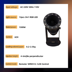 Canon à confettis métallique SP 1500W avec télécommande DMX pour utilisation sur scène - Product Image 3