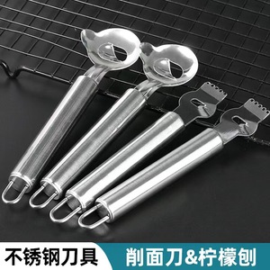 Coupe-nouilles en acier inoxydable, éplucheur de citron, outil de cuisine à poignée ronde, coupe-pâtes - Product Image 5